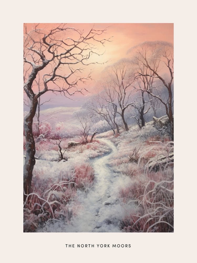Affiche de parc national hivernal onirique The North York Moors Angleterre 2