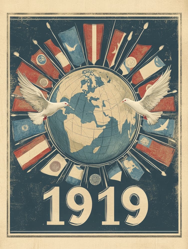 Aihrgdesign A Vintage International Peace Poster Celebrating 4