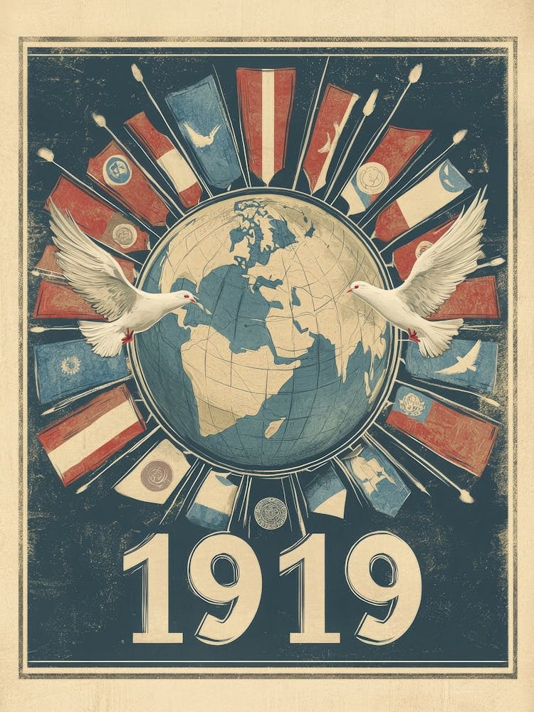 Aihrgdesign A Vintage International Peace Poster Celebrating 4