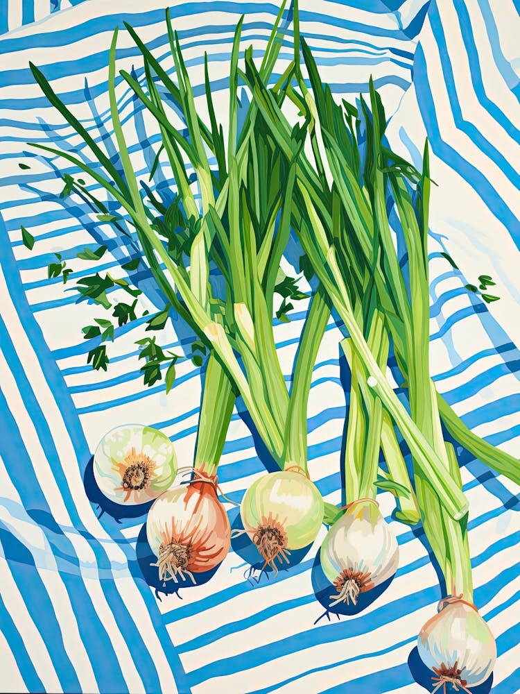 Green Onions Summer Illustration 2