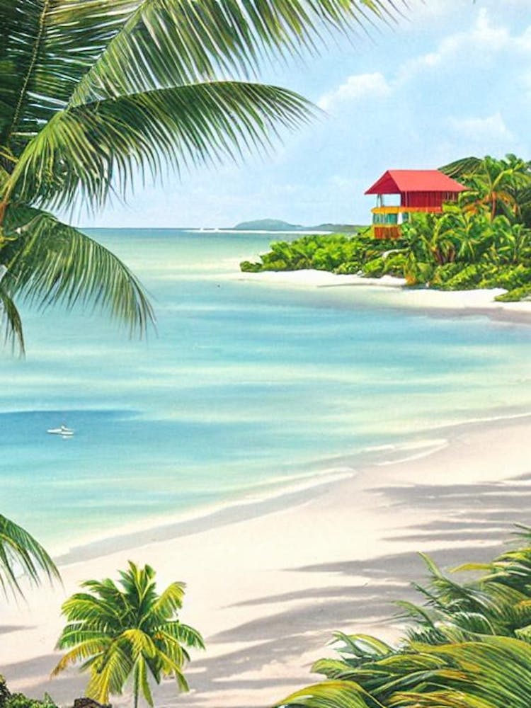 Grande Anse Des Salines, Martinique Contemporary Illustration