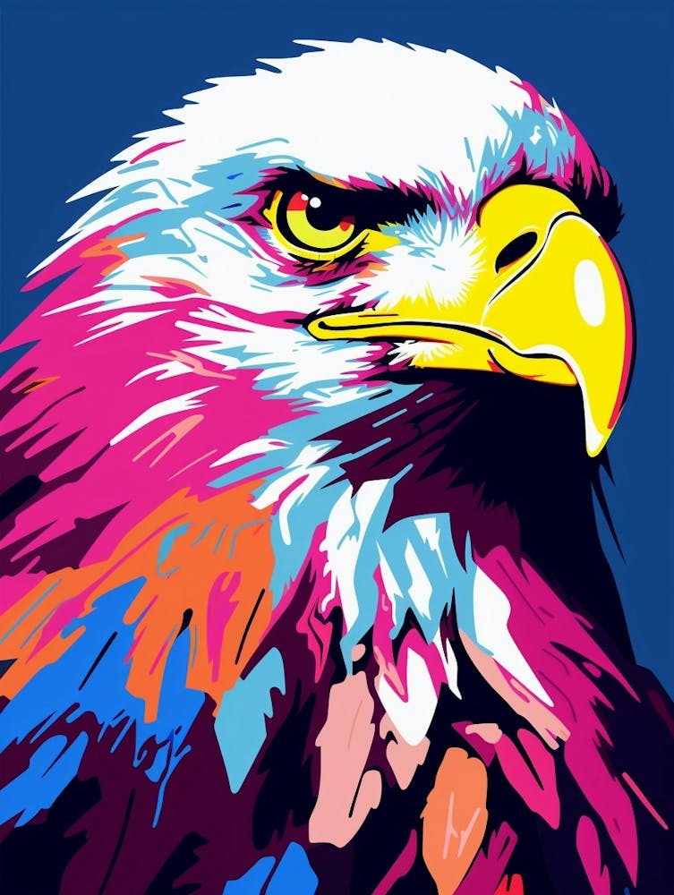 Andy Warhol Style Bird Bald Eagle 2