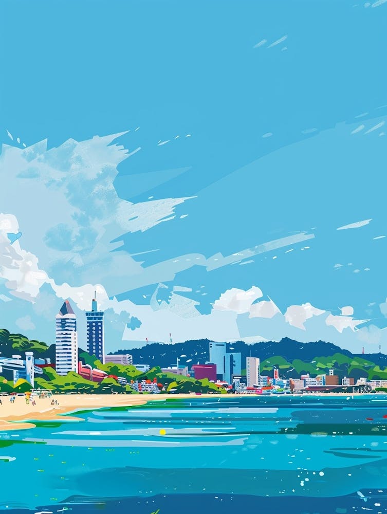 Fukuoka Japan 2 Colourful Illustration
