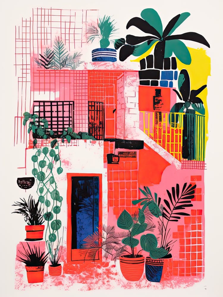 Ein Haus in Madrid, Abstrakter Risographie-Stil 3