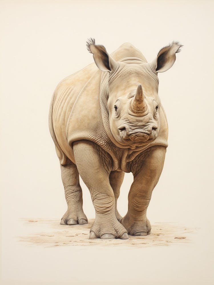 Rhino Walking Through The Landscape Illustration 8
