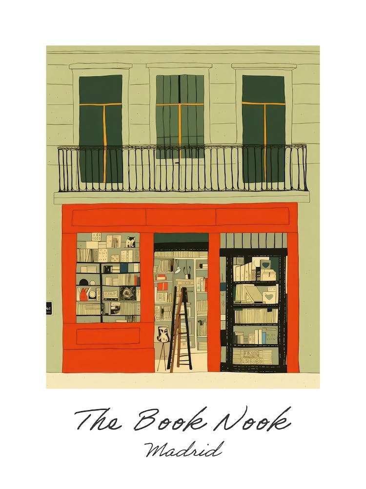Madrid The Book Nook Pastel Colours 4 Poster