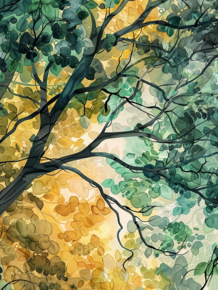 Watercolor Of A Tree