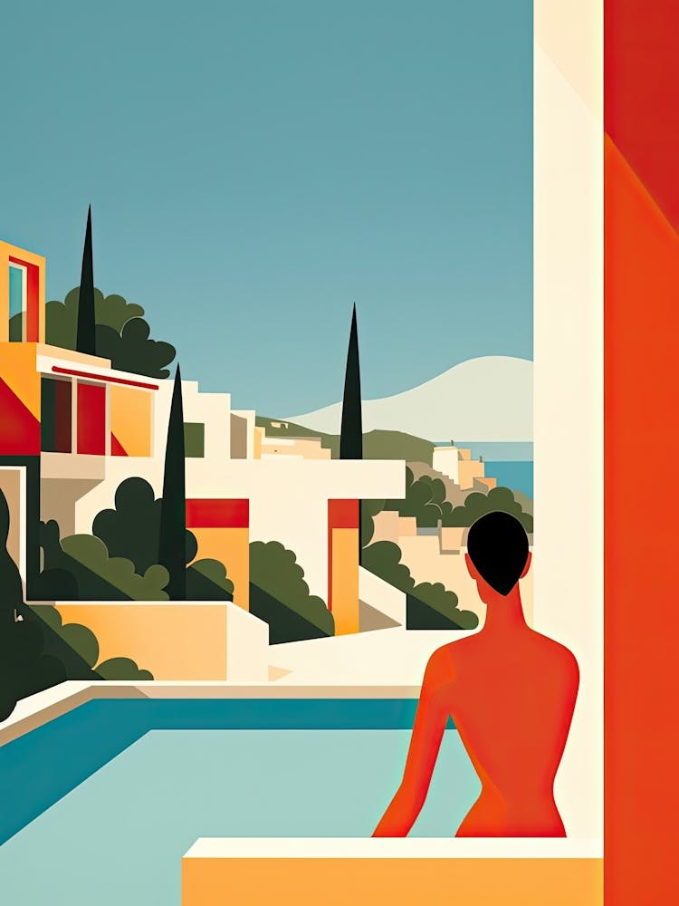 Ibiza, Spain, Bold Outlines 3