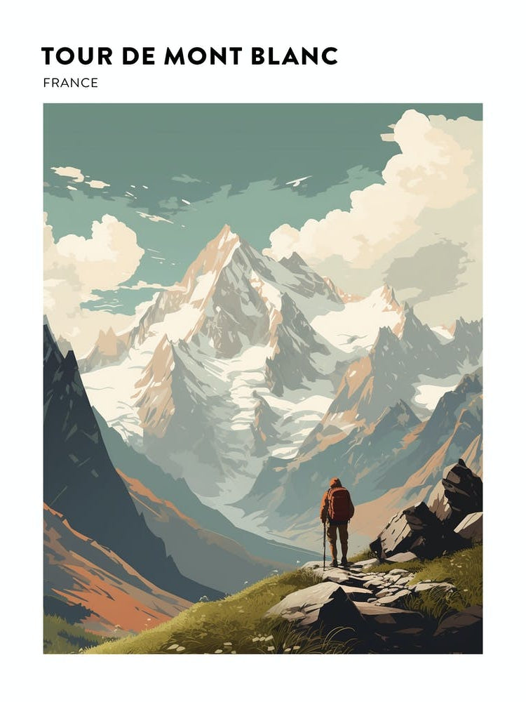 Tour De Mont Blanc France 8 Hiking Trail Landscape Poster