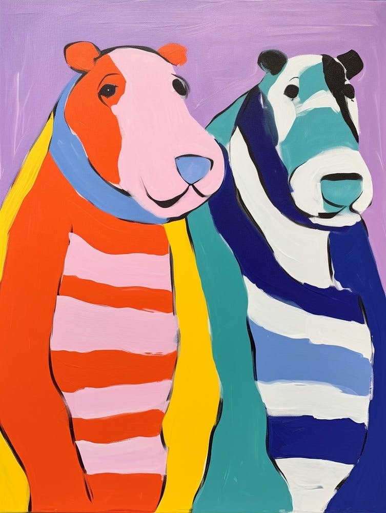 Bunte Kinder-Tierkunst Nilpferd 6