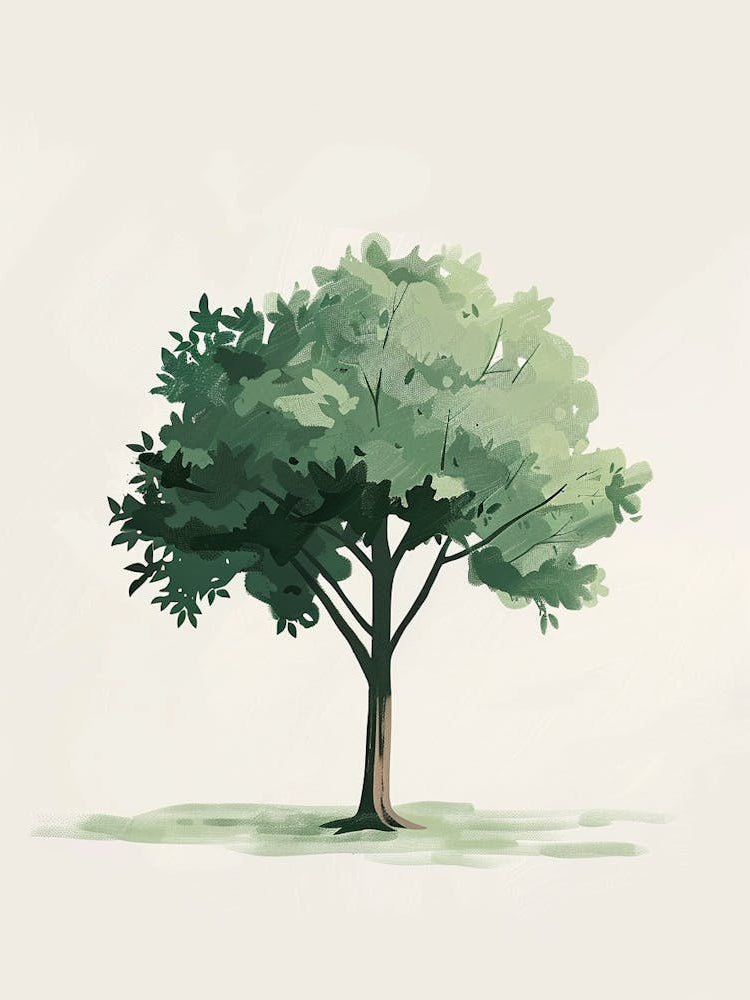 Walnut Tree Pixel Illustration 1