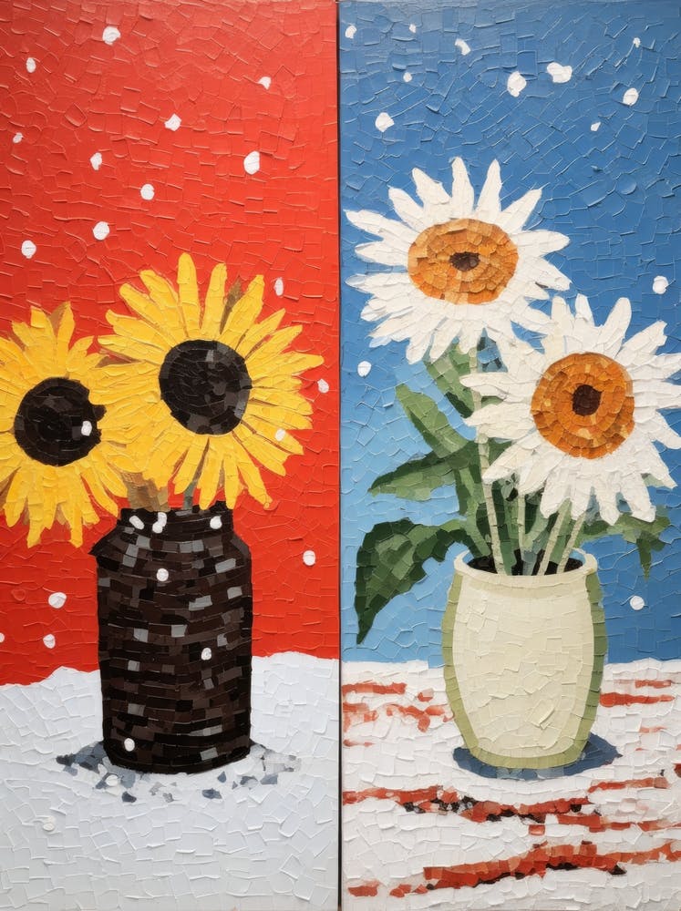 Sunflowers In The Snow
