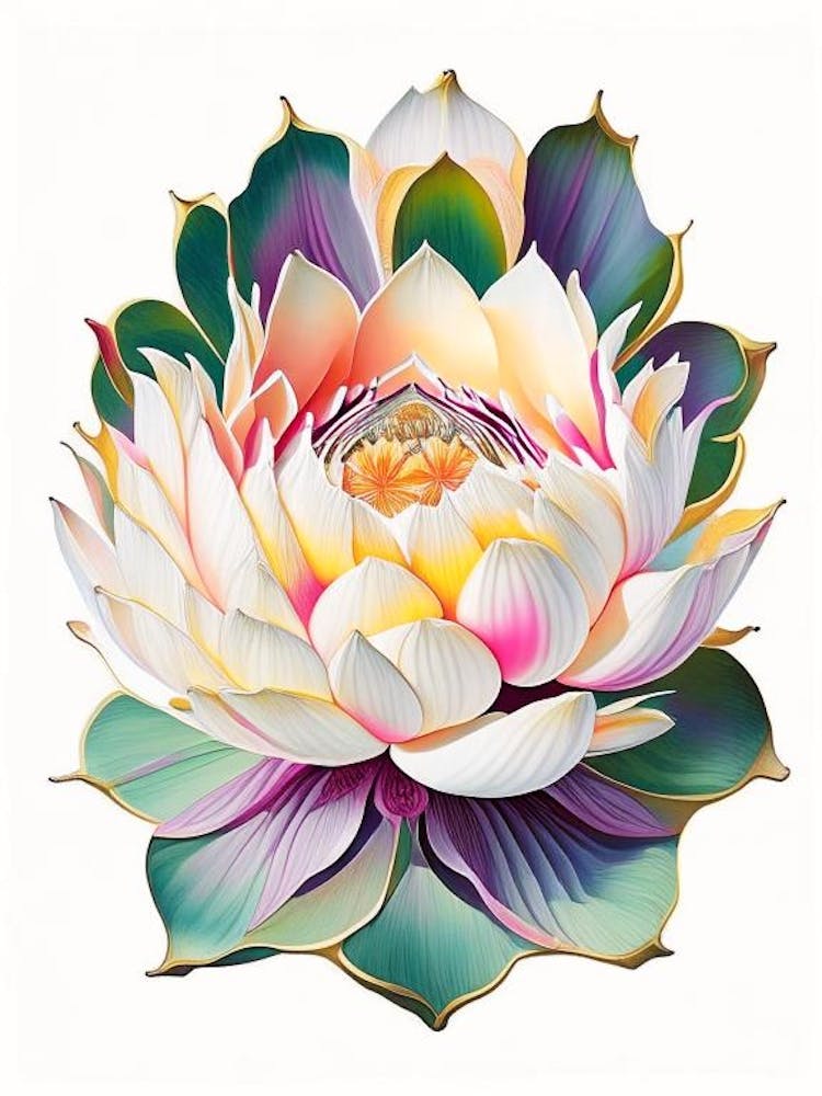 Lotus Flower, Buddhist Symbol Decoupage 5