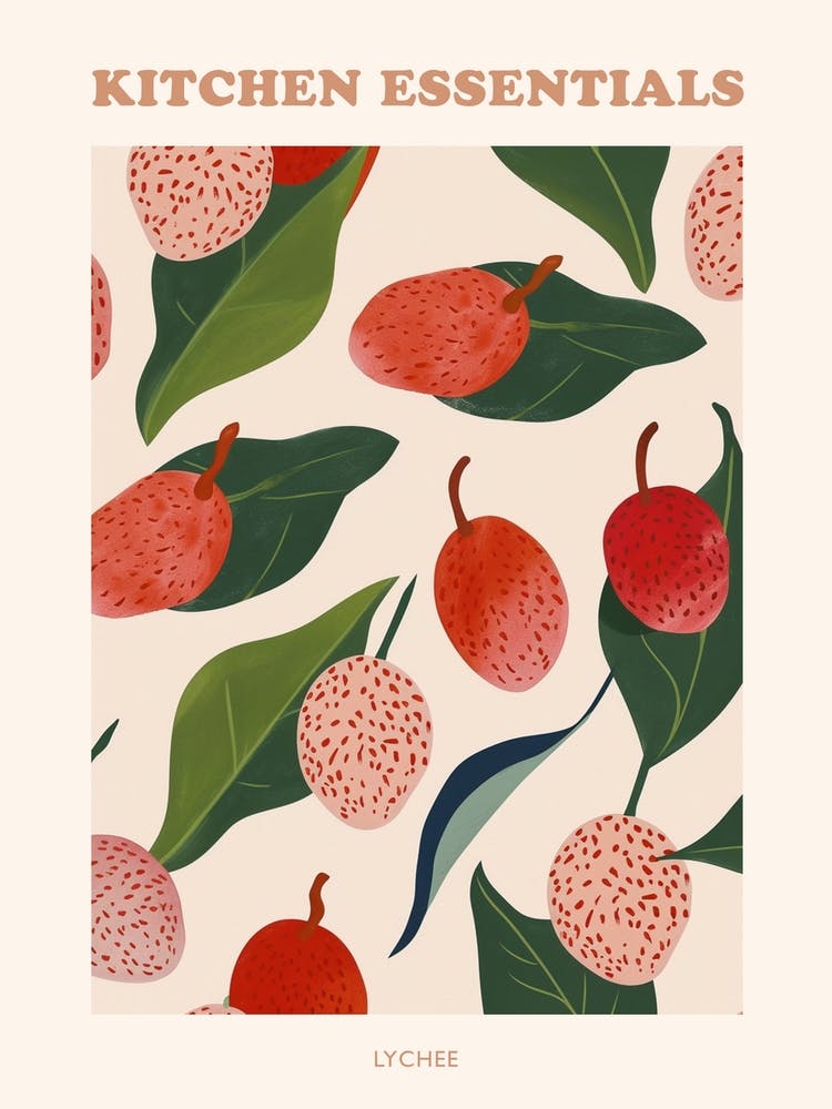 Lychee Fruit Pattern Poster 2