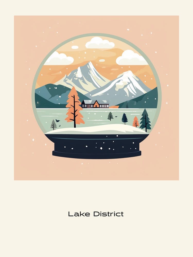 The Lake District United Kingdom Snowglobe Poster