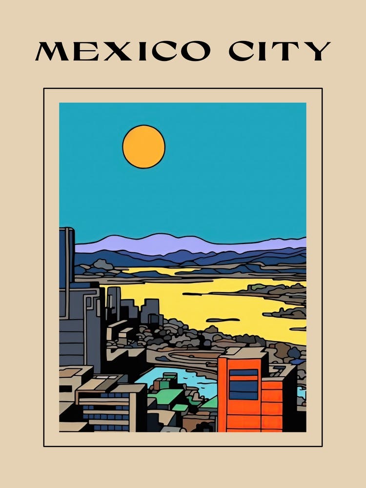 Minimal Design Style Of Mexico City, Mexico 4 Poster