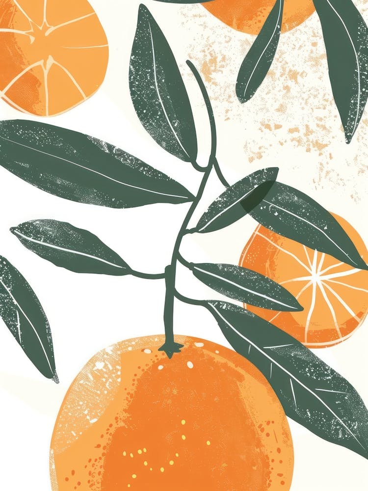 Tangerines Close Up Illustration 3