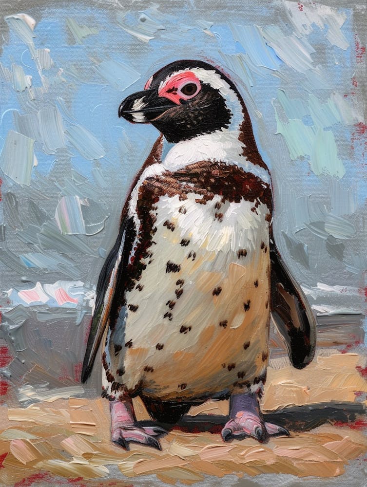 African Penguin Volunteer Point Oil Painting 3