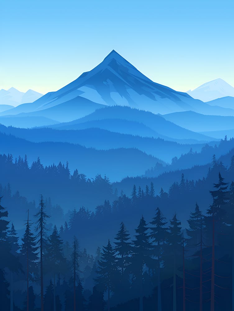 Mountain Landscape With Fog
