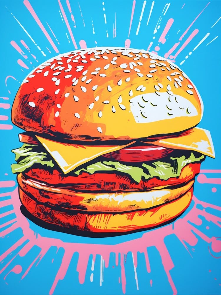 Hamburger Pop Art Retro 4