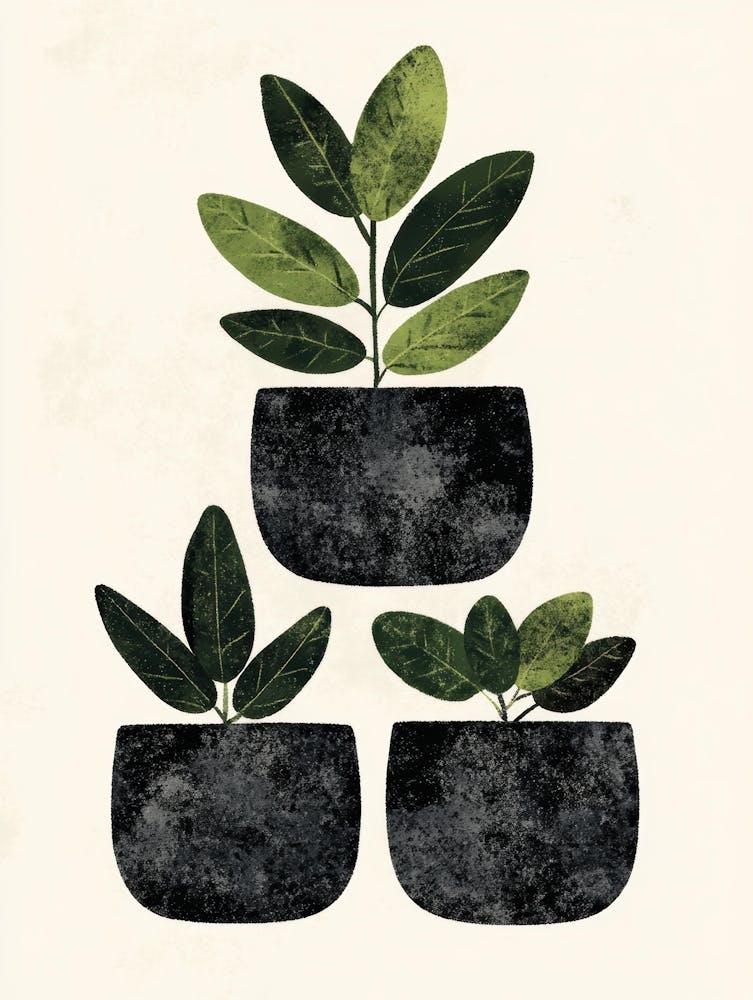 Three Potted Plants 6