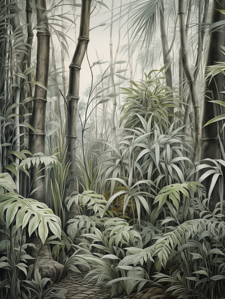 Illustration Botanique de Jungle Vintage Bambou 5