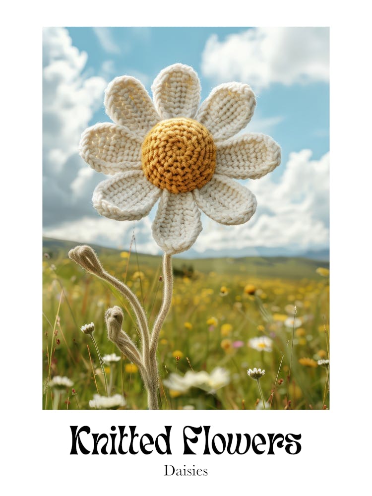 Knitted Flowers Daisies 9