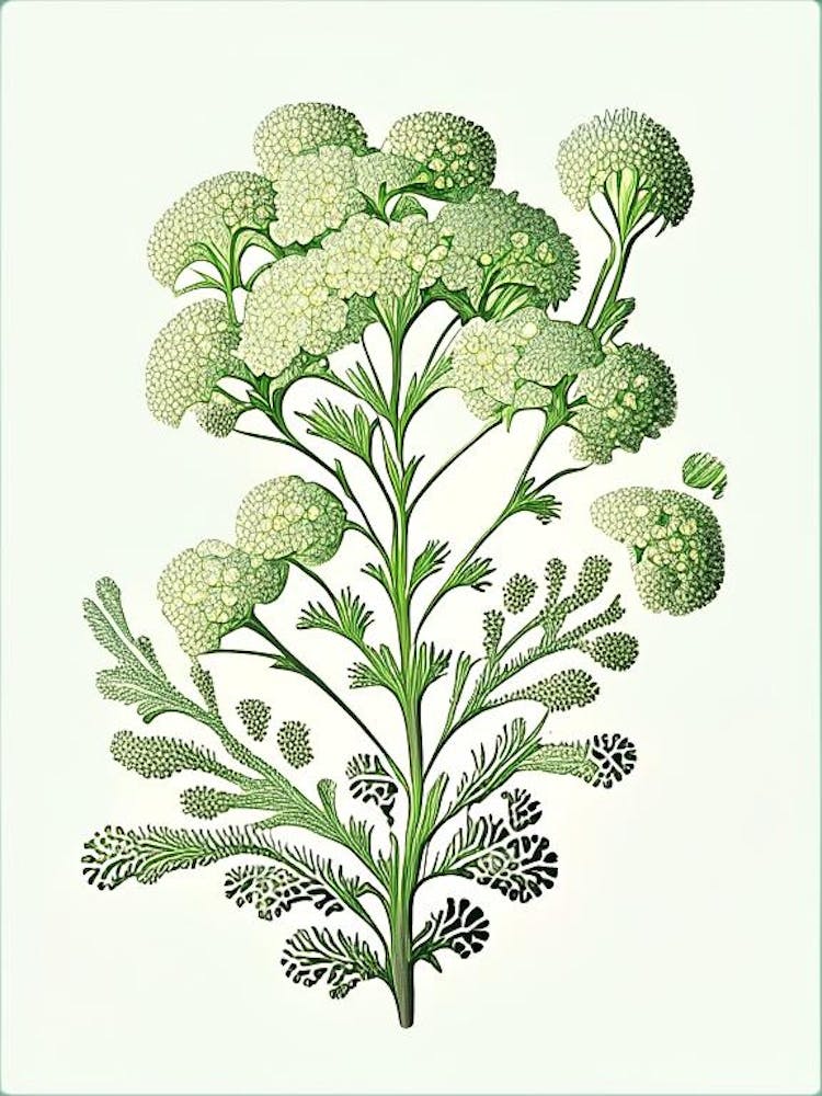 Yarrow Floral 3 Botanical Vintage Poster Flower