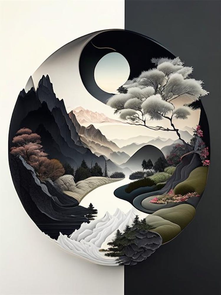 Landscapes 4, Yin and Yang Illustration