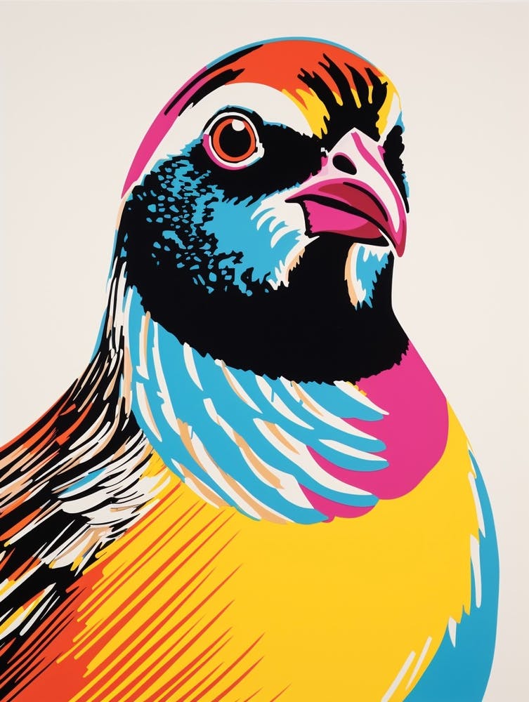 Andy Warhol Style Bird Partridge 1