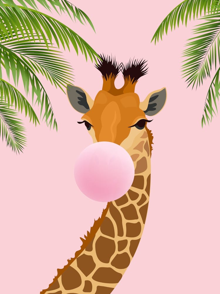 Girafe Rose au Bubblegum