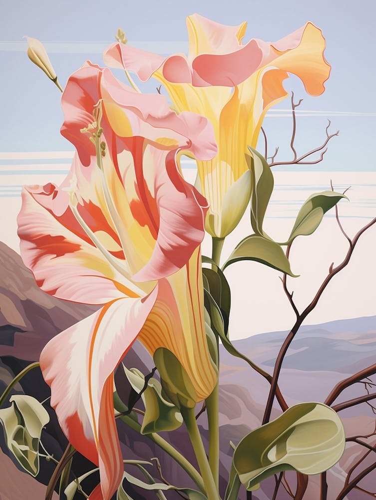 Gloriosa Lily 3 Flower Painting