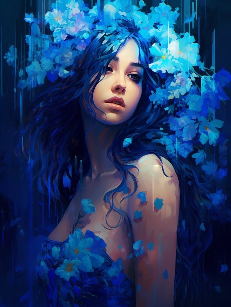 Digital Pixelation Abstract Lady 12