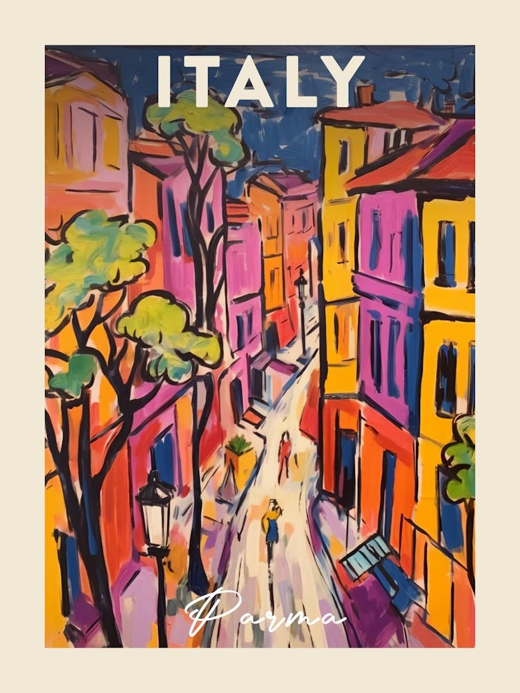 Parma Italy 2 Fauvist Painting Travel Poster