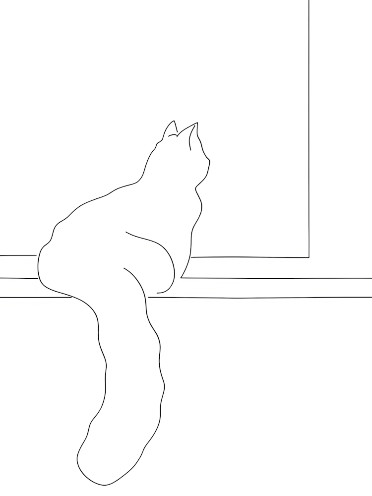 Cat Sitting On Window Sill
