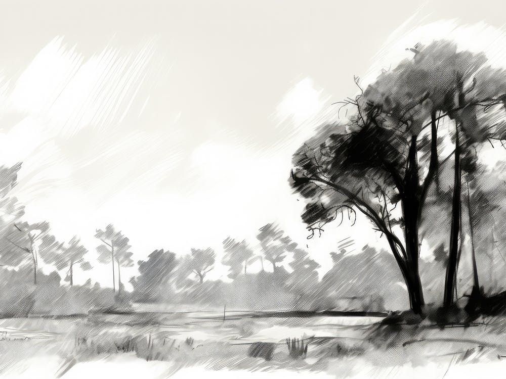 Neutral Landscape Drawing