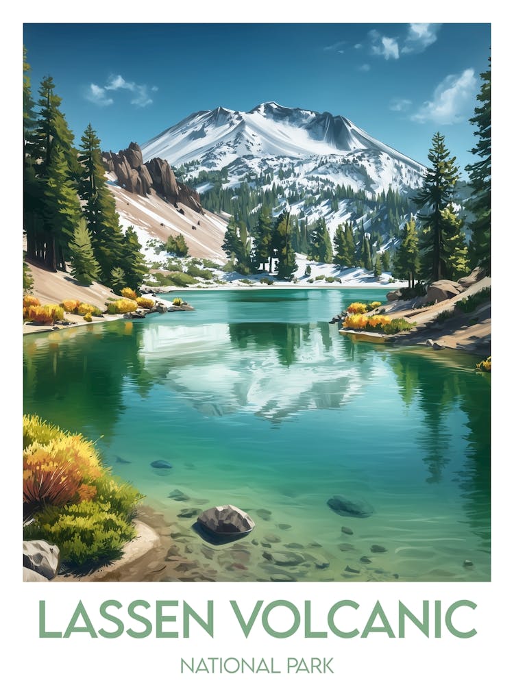 Affiche de voyage Lassen Volcanic National Park