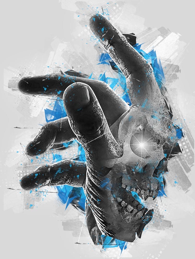 skull hand