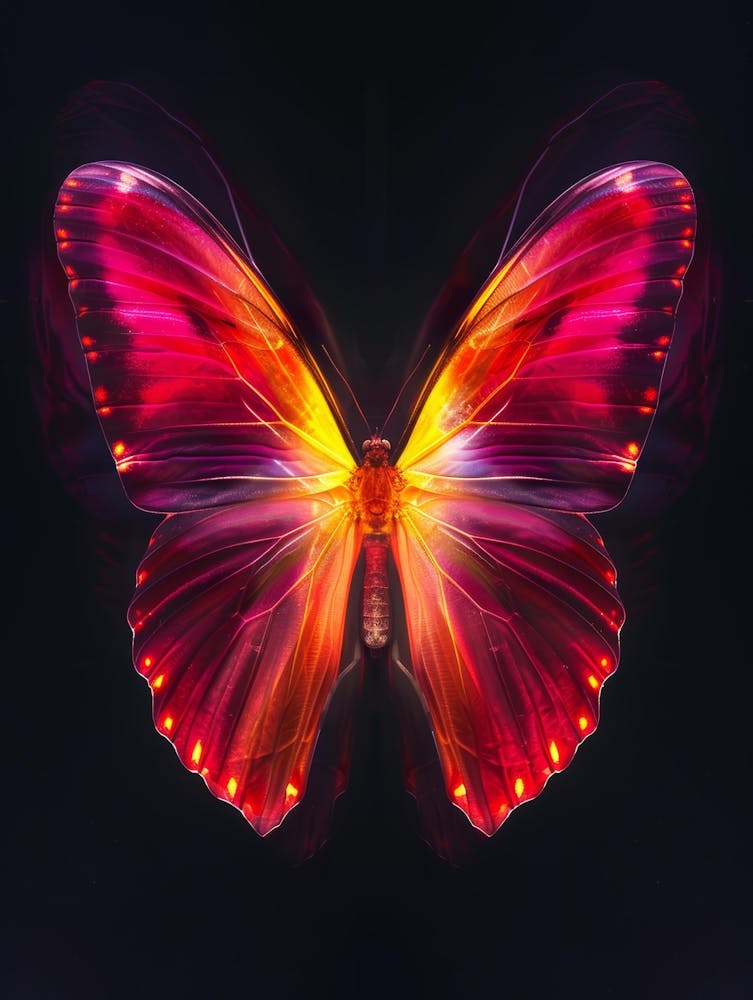 Abstract Butterfly On Black Background