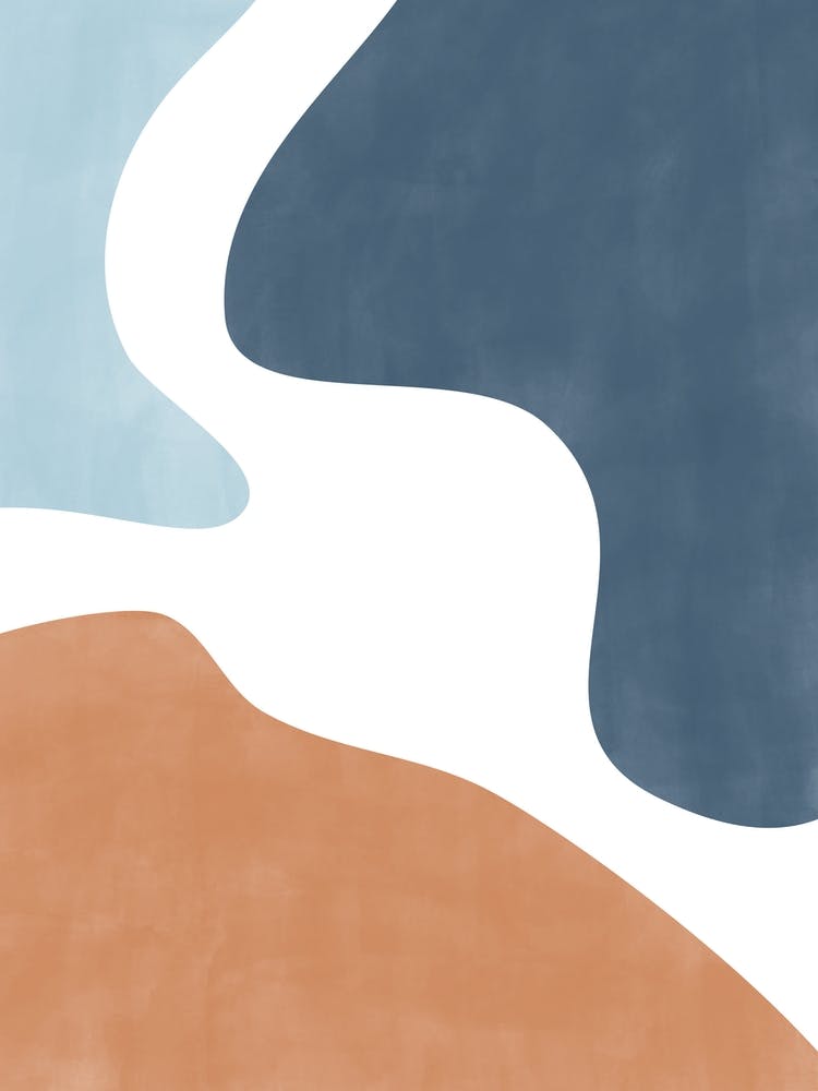 Terracotta Teal Abstract Shapes No.2