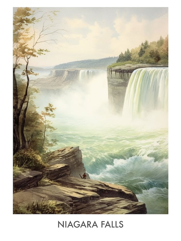 Niagara Falls Watercolor 4travel Poster