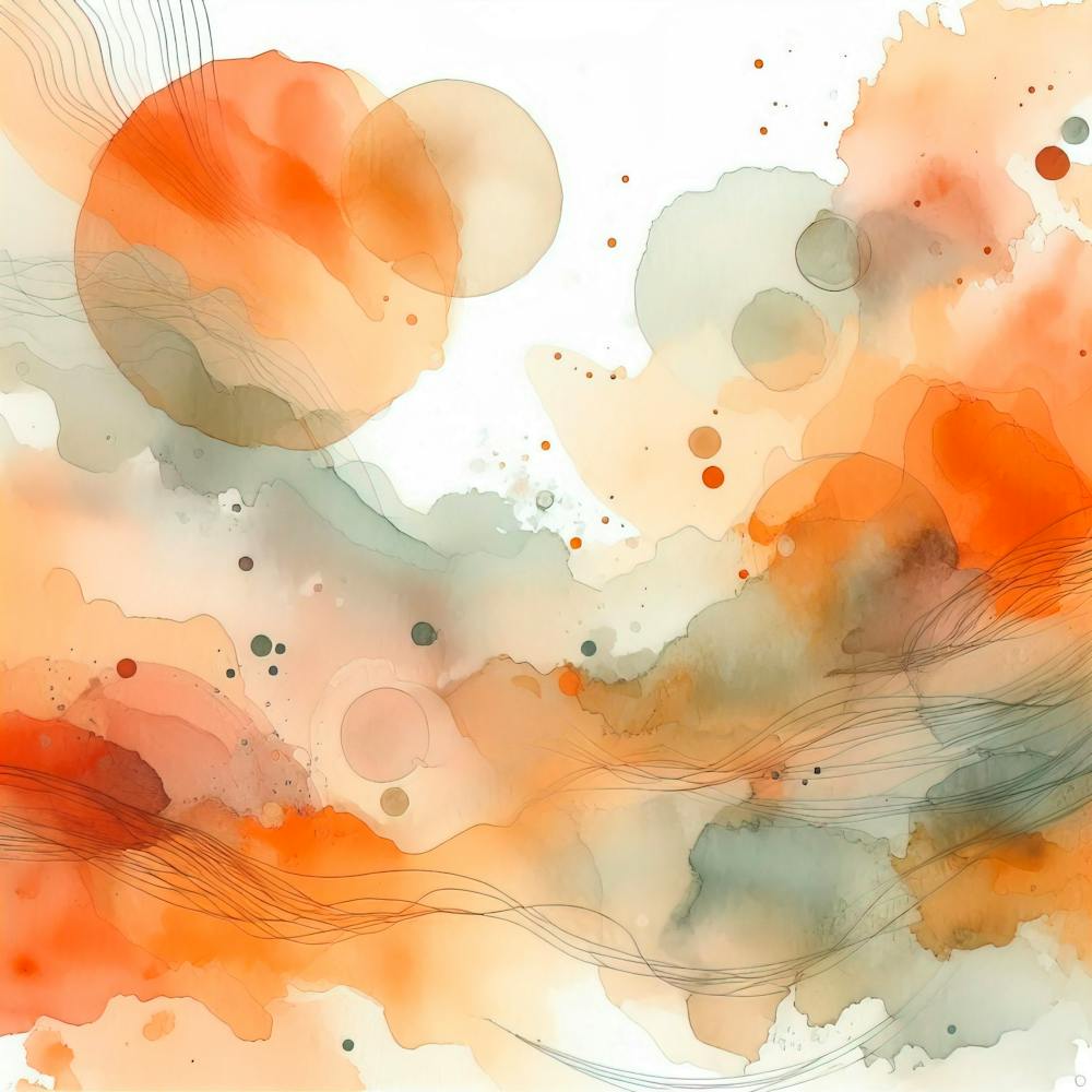 Abstract Watercolor Orange Sage Orange Olive Light Orange Art Background 2