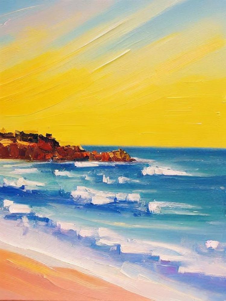 Cala De Mijas Beach, Costa Del Sol, Spain Bright Abstract
