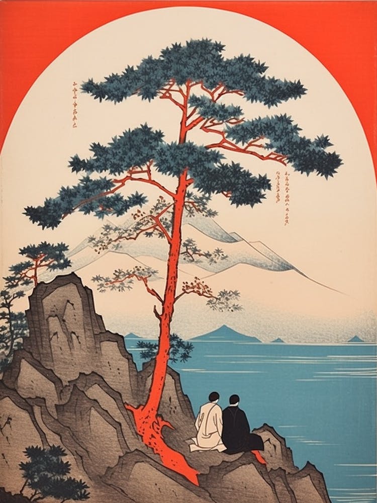 Sado Island, Japan Vintage Travel Art 3