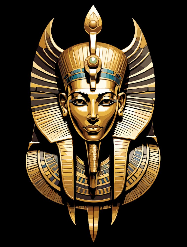 Pharaon Doré en Coiffe Royale, Art