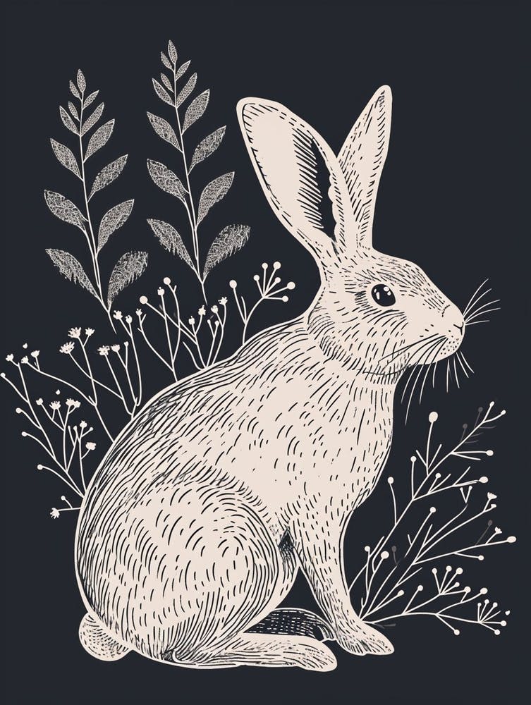 Rex Rabbit Minimalist Illustration 3