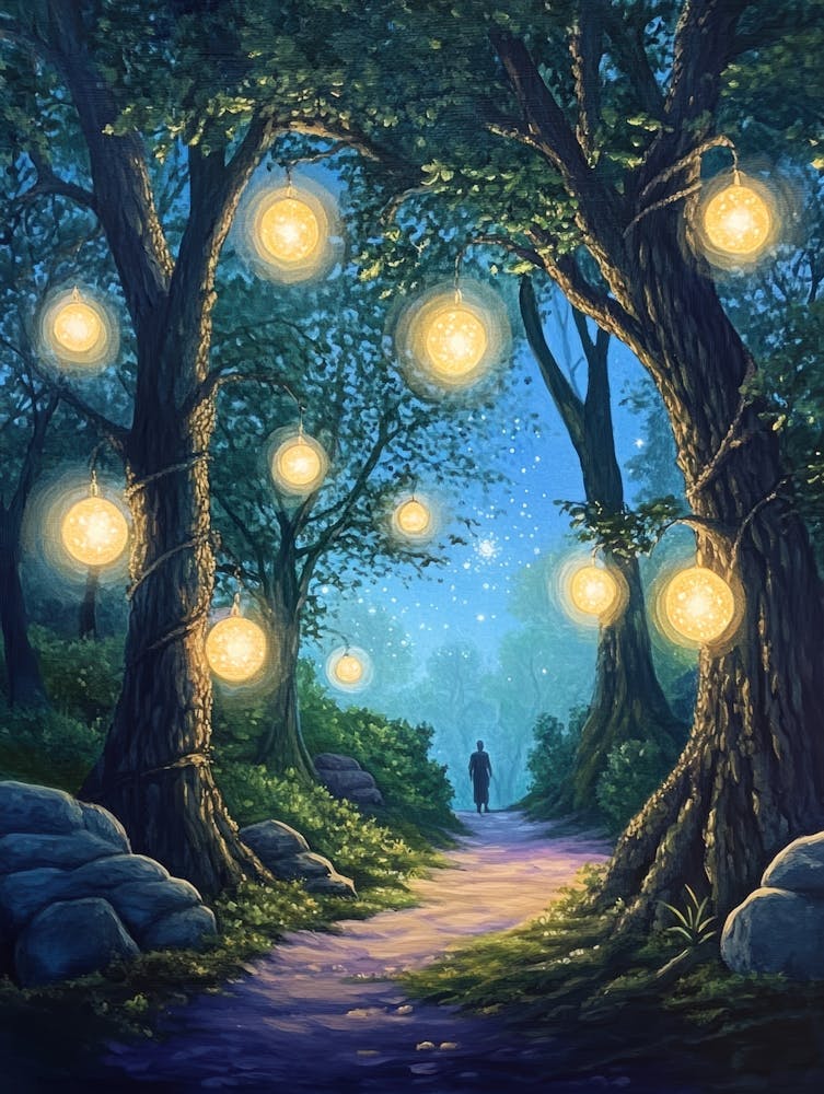 Feenlaternen im Wald