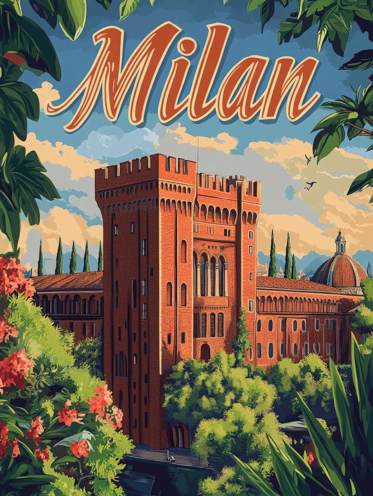 Aihrgdesign A Retro Travel Poster For Milan 4