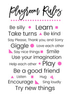 Playroom Rules Pink