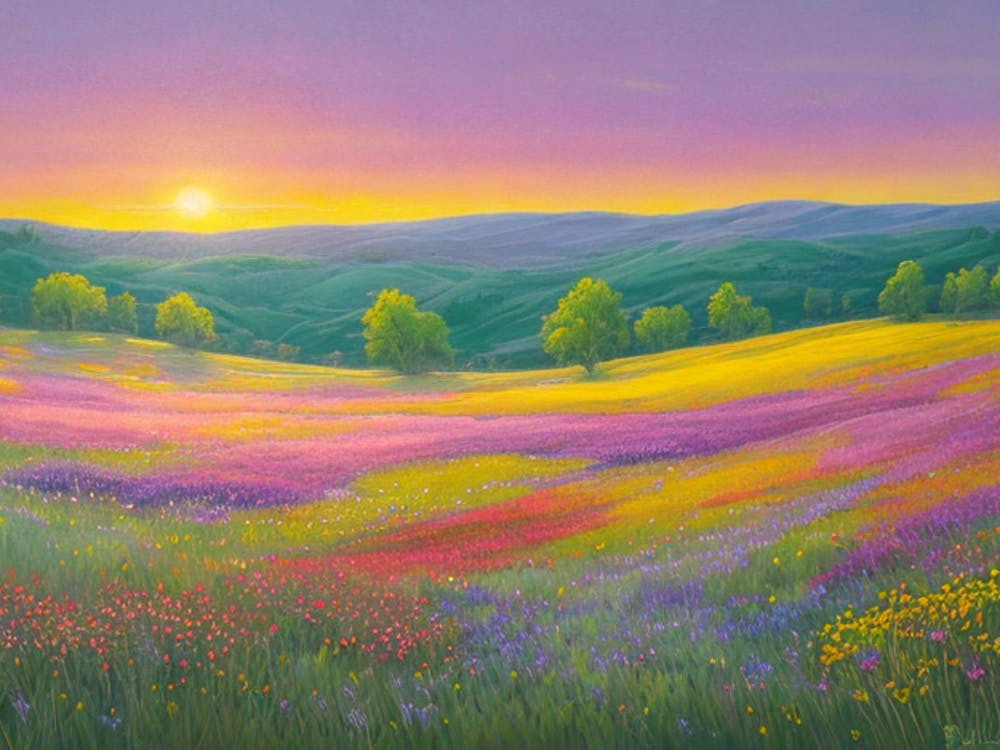 Sunset In The Meadow